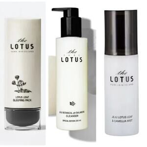 Korean Beauty Pure Lotus Set Of 3 Facial Products: Mist, Sleeping Pack, Cleanser